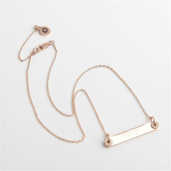 Michael Kors Pave Logo Plaque 18" Pendant Necklace - Picture 1 of 4
